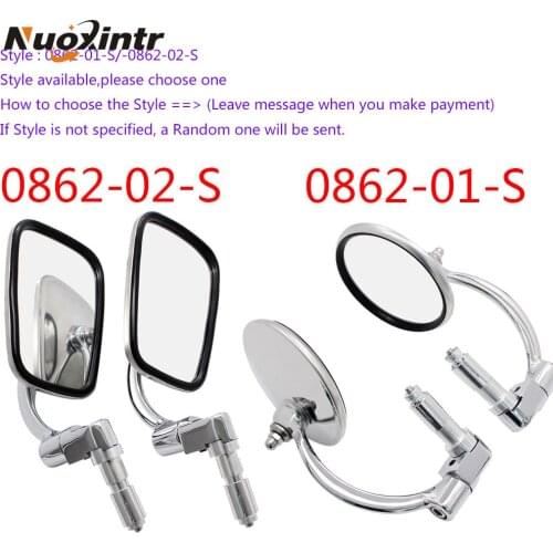 Nuoxintr Universal Motorcycle Mirrors Stainless Steel Rearview Round Mirror Vintage Motocross Handle Bar Rearview Mirror