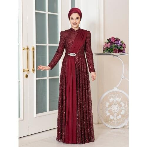 Women Abaya Islamic Muslim Hijab Clothing Sequins Luxury Elegant Modern Evening Dress High Quality Made in Turkish New Season
