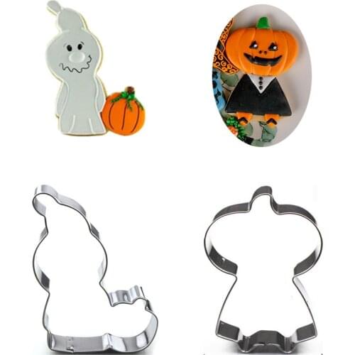1pcs patisserie Halloween Ghost Pumpkin Metal Art Craft Fondant Cake Decor Tools Cookie Cutter Cupcake Biscuit Mould Pastry Shop