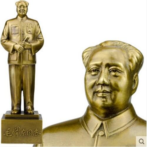 2020 Home OFFICE TOP Decor -CHINA GREAT leader LARGE Mao Zedong Chairman Mao statue sculpture Decoration bronze decorative 29CM