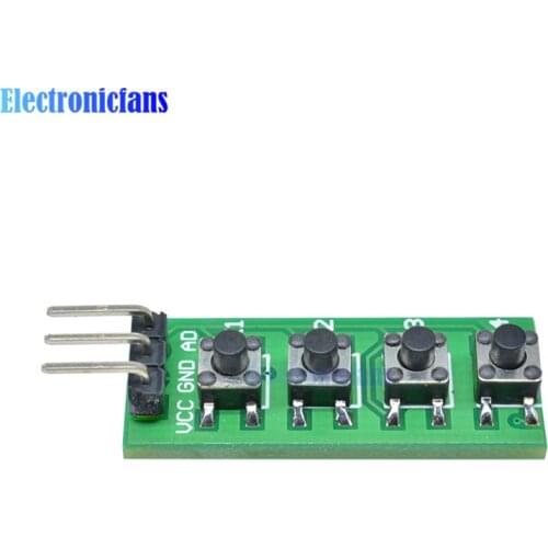 Diymore 3.3V 5V KC11B04 4 Key Analog Buttons AD Keypad Board Module ADC Port Keyboard for Arduino MEGA2560 ARM AVR PIC