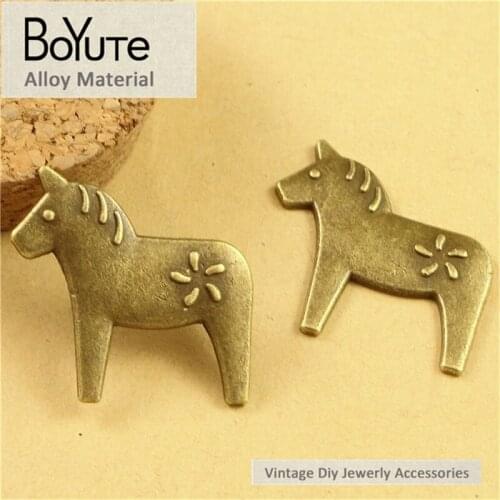 BoYuTe (50 Pieces/Lot) 21*29MM Antique Bronze Plated Metal Horse Pendants for Jewelry Making Findings Diy Accessories