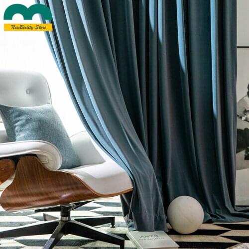 Nordic High-end Fleece Curtains, Light Luxury Blackout Curtains, Flannel Curtains for Living Room and Bedroom Velvet Curtains