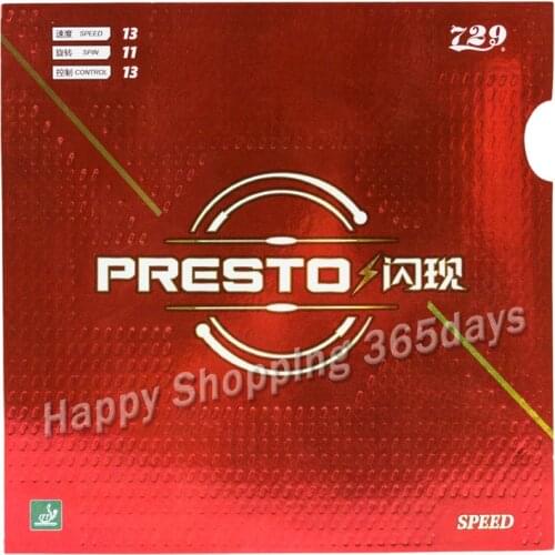 Friendship 729 PRESTO Spin / Speed (2018 New, Non-sticky Rubber + Macroporous Sponge) Table Tennis Rubber Ping Pong Sponge