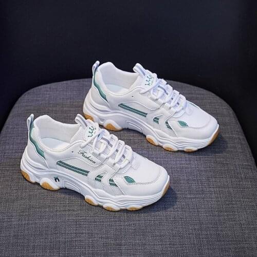 Fashion Women Sneakers Summer Shoes Breathable Casual Shoes Lace Up Walking Shoes White Trainers Height Increasing Lady Footwear