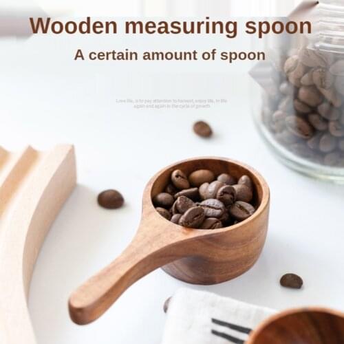 Round Coffee Scoop Wooden Measuring Spoon Measure Tea Scoops Water Ladle for Coffee Beans Ground Beans Tea Coffee Spoon