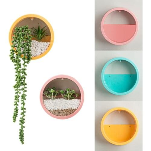 Round Wall Hanging Vase Storage Box Hanging Basket Flower Container Hydroponic Succulent Decorative Flower Pot Vase Planter