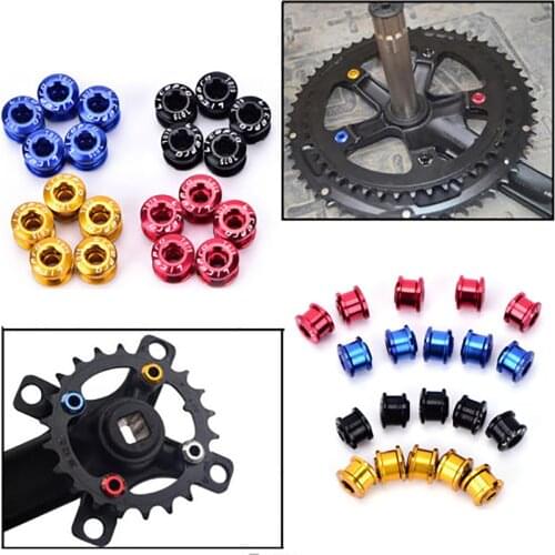 Litepro 5PCS Single Chainring Bolts MTB Road Bike Chainwheel Screw AL7075 Aluminum alloy Bicycle Chain Ring Black Red Crankset