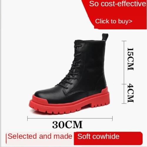 Martin boots mens winter mens shoes plus velvet warm high-top Chelsea short boots middle-top fashion mens boots cotton shoes