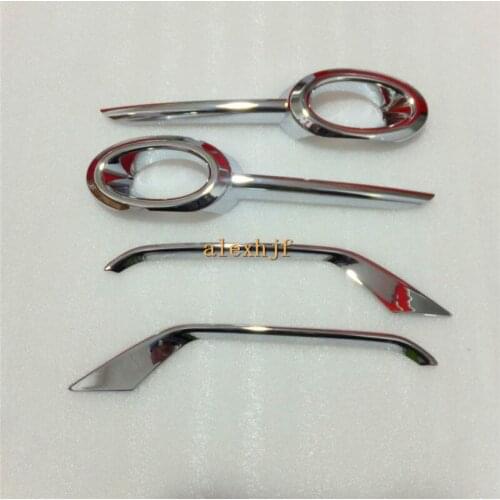 High Quality Front +Rear Fog Lamp Trim Strip ABS Plating Fog Lamp Frame Case For HONDA VEZEL HRV HR-V 2014-2018, 4 Pcs