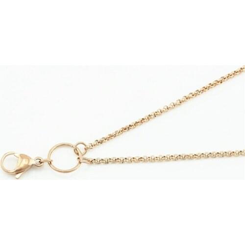 New arrival 80cm rose gold stainless steel necklaces floating locket chains 1pcs/lot