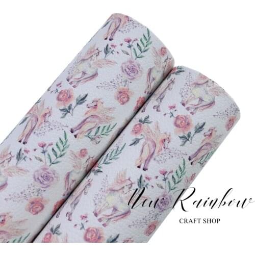 New Rainbow 22x30cm/A4 Magic Pany Pu Printed Litchi Pattern Faux Leather Bows Making Material, Nice DIY Handmade Craft Fabric