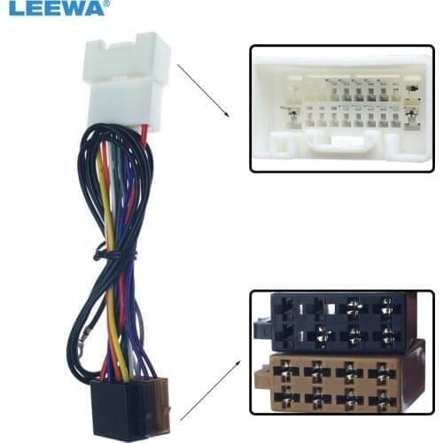 LEEWA Car Stereo CD Radio Wiring Harness Conversion Plug Wire Adapter For Mitsubishi 2007+ To ISO Original Head Units Cable