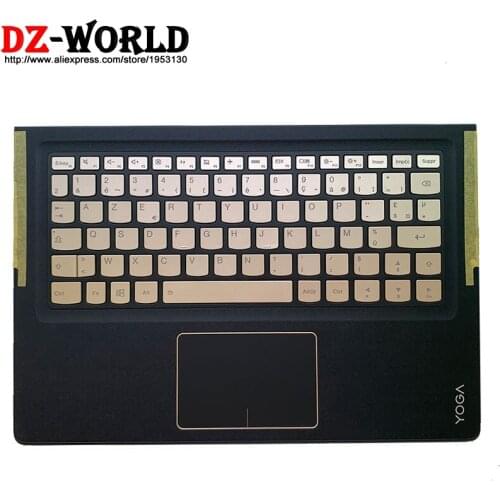 Palmrest Upper Case With Gold French Backlit Keyboard Touchpad for Lenovo Ideapad Yoga 900S-12ISK Laptop C Cover 5CB0K93819