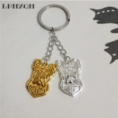 Dropship Fashion French Bulldog Key Chains Trendy Woemn Bag Charm Pendant Accessory Gift Car Key Ring Jewelry Gold Color