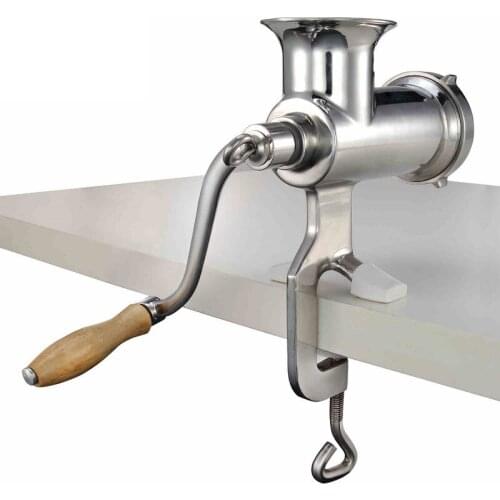 8.3cm manual food grade stainless steel meat grinder small household No. 10 hand meat enema 5+8mm Meat outlet