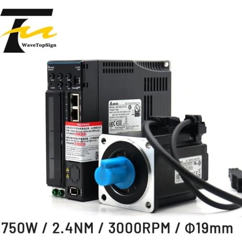 Delta Servo B3 Series 750W Servo Motor ECM-B3M-CA0807RS1/SS1 2.4NM 3000RPM and Servo Driver 750W ASD-B3-0721-E