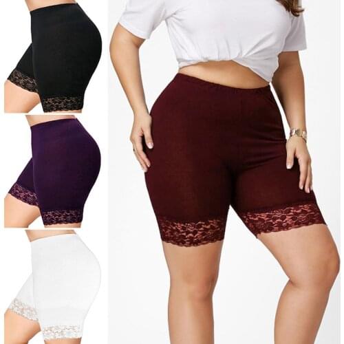 Safety Shorts Women Summer Thin Plus Big Size L-5X Safety Pants Lace Anti Chafing Thigh Safety Panties Under Skirt Female Briefs