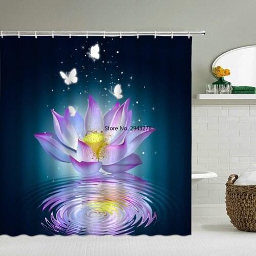 Flower Pattern Shower Curtains Bathroom Waterproof Cloth Colorful Bath Curtain Decoration With Hook large 240X180 Shower Curtain