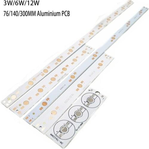 LED PCB 140MM 300MM 3/6/12W Aluminum plate 1/3/5W high Power led installed Light Board Heatsink For Hydroponics Aquarium Tube