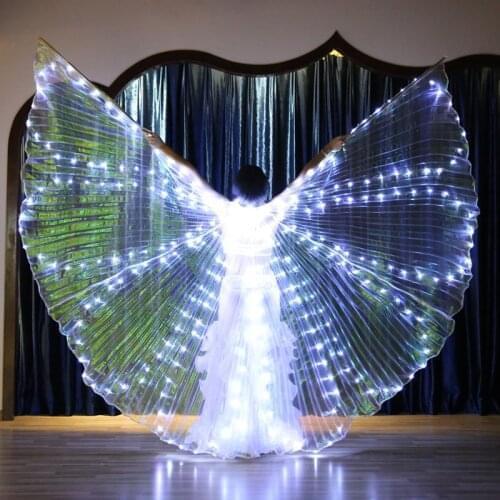 LED Clothing 360 Degree Children Belly Dance Props Emitters Golden Wings Led Performance Clothing Unique Clothing Led Dance