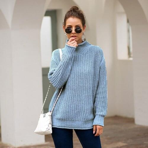 Turtleneck long sleeve sweater Women Loose sexy thick crop sweater Knitted high fashion 2019 Solid autumn winter jumper