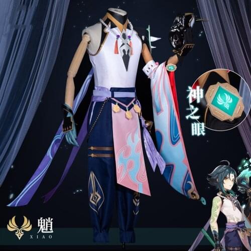 Anime Genshin Impact Xiao Game Batlle Uniform Party Daily Dress Cosplay Costume Halloween Carnival Men Free Shipping 2021 New