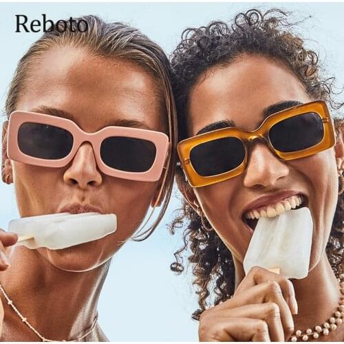 Unique Luxury Womens Rectangular Sunglasses Fashion British Design Big Frame Square Sunglasses Ladies Newest Men Yellow Eyewear
