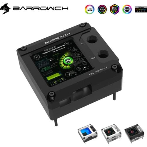 BARROWCH CPU Water Block For INTEL LGA 115X,X99,X299,1200,AIDA64 Temperature Monitor Display Screen,HDMI-Compatible ,FBLTHD-04N