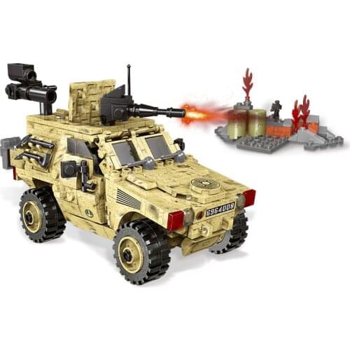 Military series World War French Army VBL armored vehicle DIY model Building Blocks Toys Gifts