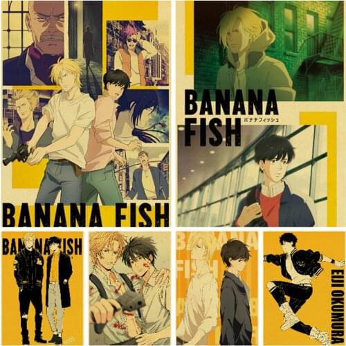 Japanese Popular Anime BANANA FISH Family Wall Art Decoration Retro Canvas Wall Print Art Painting Picture Nordic Kid Room Decor
