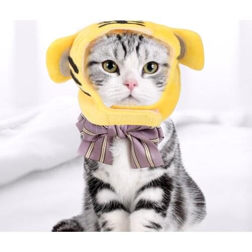 Funny Cute Pet Cat Cap Tiger Pattern Hat For Cat Dog Halloween Christmas Clothes Fancy Dress With Ears Pet Headwear