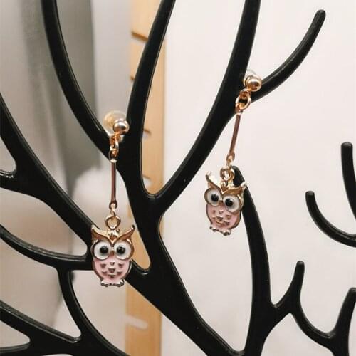 Ladies cute animal owl jewelry earrings, female enamel earrings jewelry new fashion earrings gifts