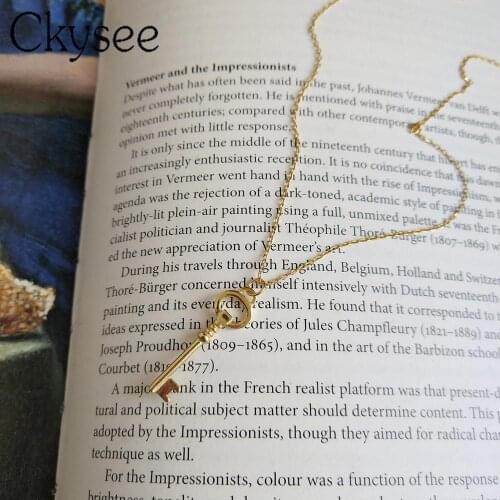 Ckysee New Design 925 Sterling Silver Necklace Gold Key Pendant Necklace For Fashion Women Minimalist Fine Charms Fine Jewelry