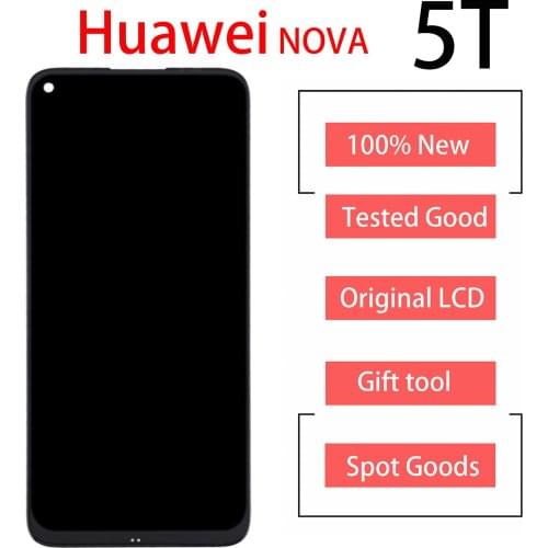 For Honor 20 LCD For Nova 5T Glass Touch Panel Sensor For Huawei Honor 20 Display Screen YAL-AL00 YAL-L21 With Frame