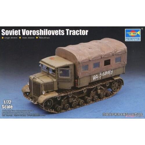 1/72 Soviet Voroshilov Heavy Artillery Tractor Plastic Assembly Military Model