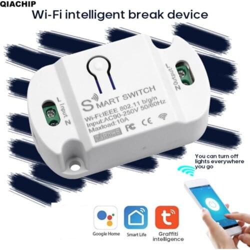 10A Tuya WIFI Smart Switch Mobile Phone Wireless Remote Control Timing Voice Control Switch New Version Smart Home Automation