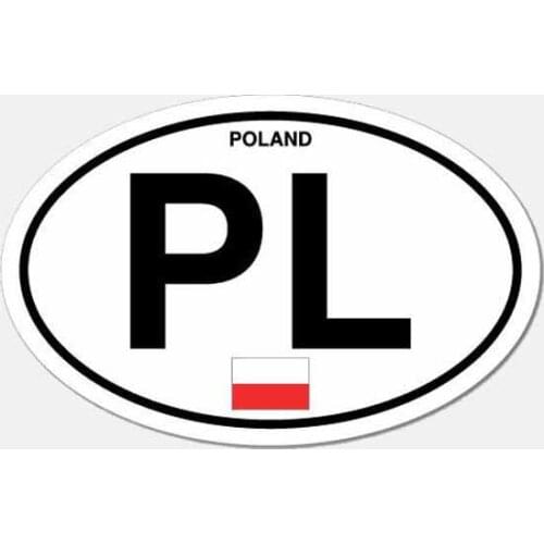 11.9CM*7.5CM PL Poland Polish Country Code Car Sticker Helmet Motorcycle Decal 6-2640