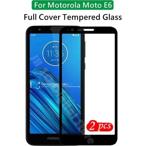 2Pcs Full cover Screen Protector Tempered Glass for Motorola Moto E6 9H on Phone Explosion-proof Glass for Motorola Moto E6