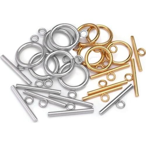 4set/lot 2 Style Stainless Steel OT Toggle Clasps Connectors For DIY Bracelet Necklace Jewelry Making Finding Supplies