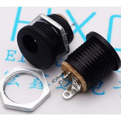 80pcs DC socket DC022 connector 5.5*2.1 DC power socket DC-022 Panel Mount Threaded with nut