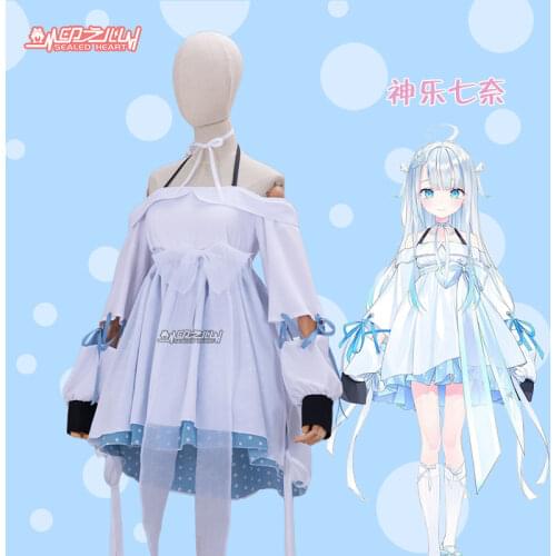 Anime! Vtuber Kagura Nana Lovely Dress Uniform Cosplay Costume Halloween Carnival Party Outfit Stage Suit For Women 2021 NEW