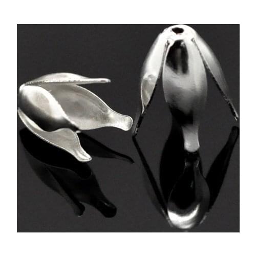 Free sjipping!!!!!Silver Plated Flower Bead Caps Findings 13x8mm