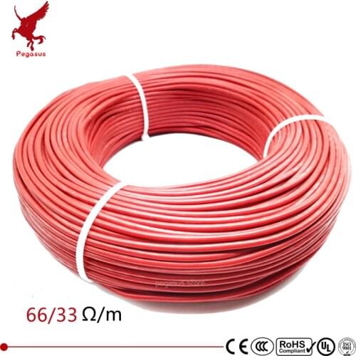 100m 12k 33ohm silicone rubber carbon fiber heating cable 5V-220V floor heating high quality infrared heating wire