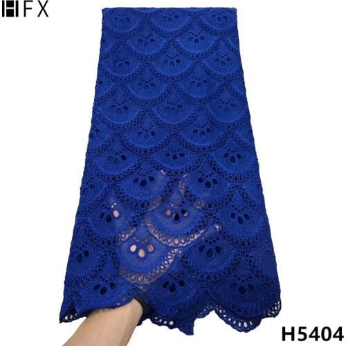 HFX New Arrival Royal Blue Cord Lace Fabric French Lace African Lace Fabric Water Souble Nigerian Lace Fabric For Sewing
