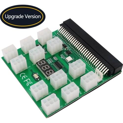 Breakout Board PCI-E 12V 64Pin to 12 x 6Pin Power Supply Server Adapter Power Module for HP 1200W 750W PSU Server GPU BTC Mining