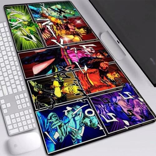 MRGBEST Jojo Bizarre Adventure Anime Mouse Pads XL/XXL Print Large Size Anti-slip Locking Edge Desktop Play Mats for Gaming