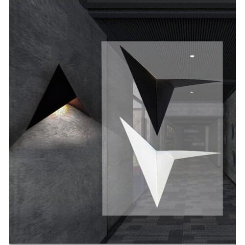 Creative triangle wall lamp 85-265V 3W led wall light modern home hotel restaurant aisle background lighting