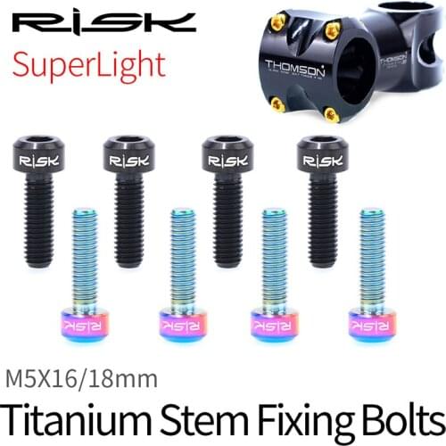 6pcs M5*16 M5*18 Stem Fixing Bolts Titanium Alloy Fixed Screws for Bike Bicycle Stem Seatpost Clamp Cycling Accessories