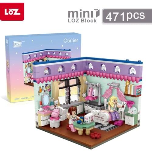 LOZ MOC Mini Blocks Home Building Bricks Living Room juguetes Model Bed room Toys For children Kids Christmas Gifts 1901-1902